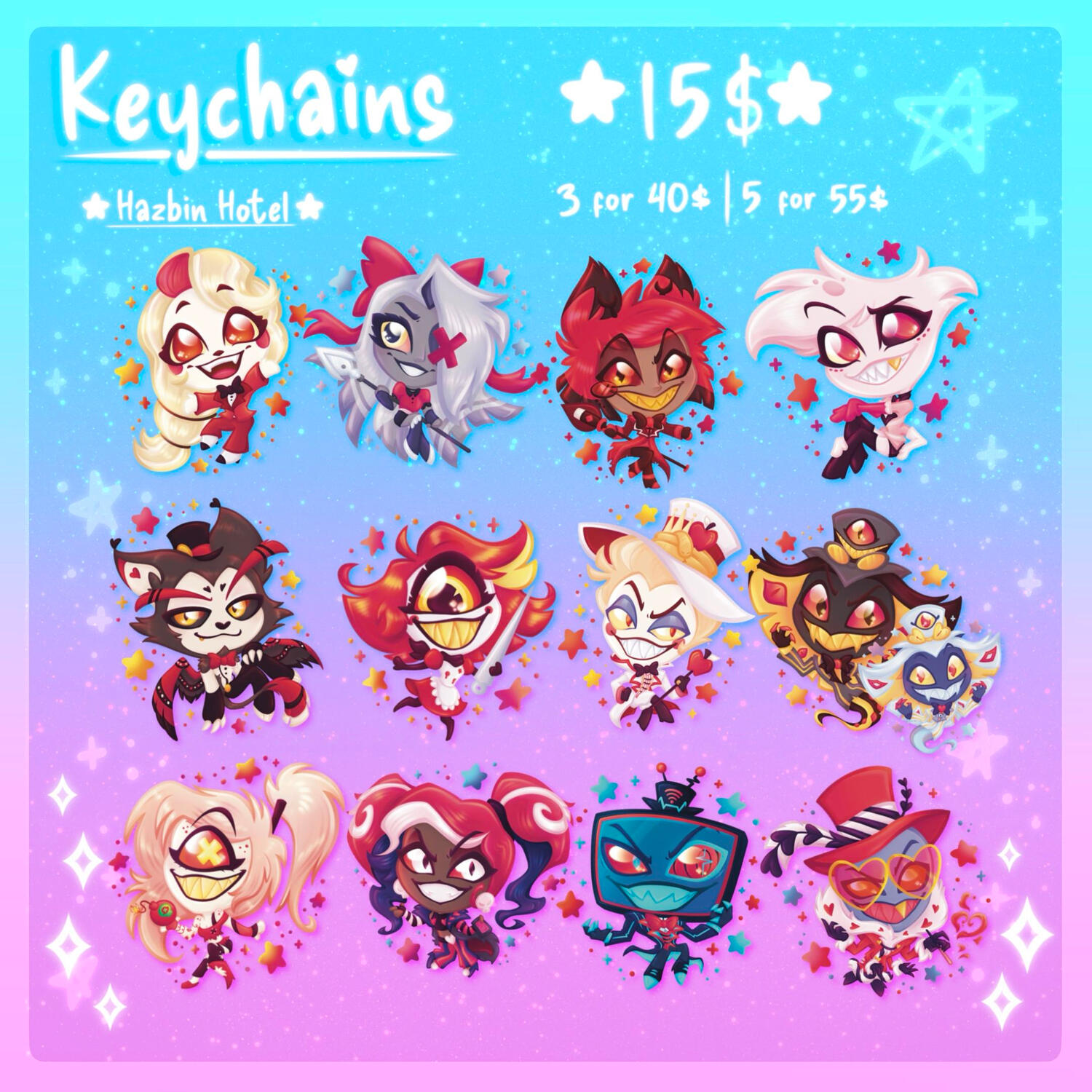Hazbin Hotel Keychains Hazbin Hotel Keychains